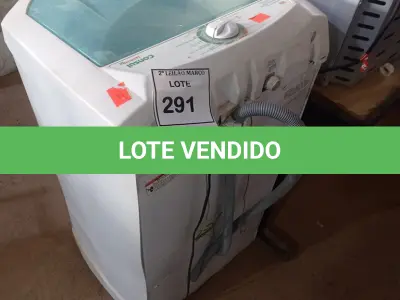 LOTE 291 - 01 MÁQUINA DE LAVAR ROUPAS MARCA CONSUL 6KG. 127VOLTS. (NO ESTADO) ATENÇÃO! FAZER A VISITAÇÃO ANTES DE ARREMATAR, NÃO SABEMOS SE FUNCIONA. LEILÃO NÃO TEM GARANTIA E NEM DEVOLUÇÃO, SUJEITO A POSSÍVEIS AVARIAS VISÍVEIS/OCULTAS E/OU AUSÊNCIA DE COMPONENTES.