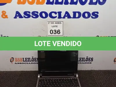 LOTE 036 - 01 NOTEBOOK ACER. (NO ESTADO) ATENÇÃO! FAZER A VISITAÇÃO ANTES DE ARREMATAR, NÃO SABEMOS SE FUNCIONA. LEILÃO NÃO TEM GARANTIA E NEM DEVOLUÇÃO, SUJEITO A POSSÍVEIS AVARIAS VISÍVEIS/OCULTAS E/OU AUSÊNCIA DE COMPONENTES.