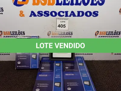 LOTE 405 - 05 REFLETORES DE LED AMBIENTE EXTERNO 100W CADA. (NOVO). (NO ESTADO) ATENÇÃO! FAZER A VISITAÇÃO ANTES DE ARREMATAR, NÃO SABEMOS SE FUNCIONA. LEILÃO NÃO TEM GARANTIA E NEM DEVOLUÇÃO, SUJEITO A POSSÍVEIS AVARIAS VISÍVEIS/OCULTAS E/OU AUSÊNCIA DE COMPONENTES.