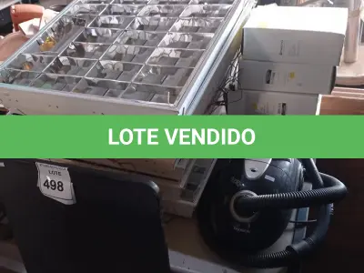 LOTE 498 - 06 LUMINÁRIAS DE EMBUTIR, 01 ASPIRADOR DE PÓ MARCA MONDIAL, 05 FONTES DE ALIMENTAÇÃO E 01 MESA DOBRÁVEL. (NO ESTADO) ATENÇÃO! FAZER A VISITAÇÃO ANTES DE ARREMATAR, NÃO SABEMOS SE FUNCIONA. LEILÃO NÃO TEM GARANTIA E NEM DEVOLUÇÃO, SUJEITO A POSSÍVEIS AVARIAS VISÍVEIS/OCULTAS E/OU AUSÊNCIA DE COMPONENTES.