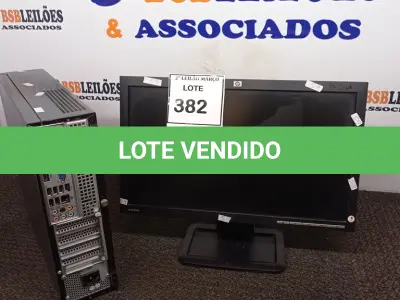 LOTE 382 - 01 CPU MARCA INFOWAY E 01 MONITOR MARCA HP. (NO ESTADO) ATENÇÃO! FAZER A VISITAÇÃO ANTES DE ARREMATAR, NÃO SABEMOS SE FUNCIONA. LEILÃO NÃO TEM GARANTIA E NEM DEVOLUÇÃO, SUJEITO A POSSÍVEIS AVARIAS VISÍVEIS/OCULTAS E/OU AUSÊNCIA DE COMPONENTES.