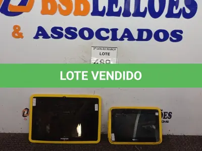 LOTE 489 - 02 TABLET’S, SENDO 01 MARCA POSITIVO E 01 CCE. (NO ESTADO) ATENÇÃO! FAZER A VISITAÇÃO ANTES DE ARREMATAR, NÃO SABEMOS SE FUNCIONA. LEILÃO NÃO TEM GARANTIA E NEM DEVOLUÇÃO, SUJEITO A POSSÍVEIS AVARIAS VISÍVEIS/OCULTAS E/OU AUSÊNCIA DE COMPONENTES.