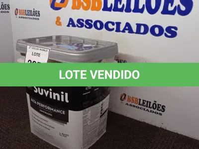 LOTE 265 - 01 BALDE DE TINTA SUVINIL INTERIORES ACRÍLICO FOSCO 18L NA COR FOSCO BRANCO. VENCIMENTO 10/2027 (NOVO) (NO ESTADO) ATENÇÃO! FAZER A VISITAÇÃO ANTES DE ARREMATAR, NÃO SABEMOS SE FUNCIONA. LEILÃO NÃO TEM GARANTIA E NEM DEVOLUÇÃO, SUJEITO A POSSÍVEIS AVARIAS VISÍVEIS/OCULTAS E/OU AUSÊNCIA DE COMPONENTES.