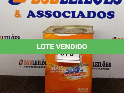 LOTE 370 - 01 LATA DE TINTA MARCA SHERWIN WILLIANS COR BRANCO FOSCO 18 L. (NO ESTADO) ATENÇÃO! FAZER A VISITAÇÃO ANTES DE ARREMATAR, NÃO SABEMOS SE FUNCIONA. LEILÃO NÃO TEM GARANTIA E NEM DEVOLUÇÃO, SUJEITO A POSSÍVEIS AVARIAS VISÍVEIS/OCULTAS E/OU AUSÊNCIA DE COMPONENTES.