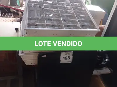 LOTE 498 - 06 LUMINÁRIAS DE EMBUTIR, 01 ASPIRADOR DE PÓ MARCA MONDIAL, 05 FONTES DE ALIMENTAÇÃO E 01 MESA DOBRÁVEL. (NO ESTADO) ATENÇÃO! FAZER A VISITAÇÃO ANTES DE ARREMATAR, NÃO SABEMOS SE FUNCIONA. LEILÃO NÃO TEM GARANTIA E NEM DEVOLUÇÃO, SUJEITO A POSSÍVEIS AVARIAS VISÍVEIS/OCULTAS E/OU AUSÊNCIA DE COMPONENTES.