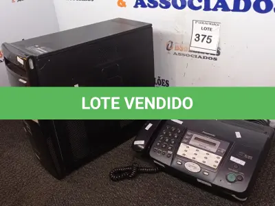 LOTE 375 - 01 CPU MARCA COMPAQ E 01 APARELHO DE FAX MARCA PANASONIC. (NO ESTADO) ATENÇÃO! FAZER A VISITAÇÃO ANTES DE ARREMATAR, NÃO SABEMOS SE FUNCIONA. LEILÃO NÃO TEM GARANTIA E NEM DEVOLUÇÃO, SUJEITO A POSSÍVEIS AVARIAS VISÍVEIS/OCULTAS E/OU AUSÊNCIA DE COMPONENTES.