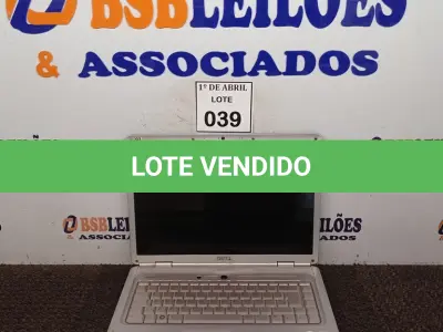 LOTE 039 - 01 NOTEBOOK DELL. (NO ESTADO) ATENÇÃO! FAZER A VISITAÇÃO ANTES DE ARREMATAR, NÃO SABEMOS SE FUNCIONA. LEILÃO NÃO TEM GARANTIA E NEM DEVOLUÇÃO, SUJEITO A POSSÍVEIS AVARIAS VISÍVEIS/OCULTAS E/OU AUSÊNCIA DE COMPONENTES.