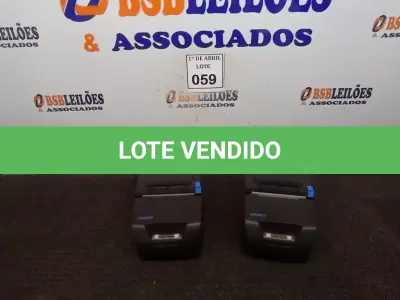 LOTE 059 - 02 IMPRESSORAS TÉRMICAS DIEBOLD (NO ESTADO) ATENÇÃO! FAZER A VISITAÇÃO ANTES DE ARREMATAR, NÃO SABEMOS SE FUNCIONA. LEILÃO NÃO TEM GARANTIA E NEM DEVOLUÇÃO, SUJEITO A POSSÍVEIS AVARIAS VISÍVEIS/OCULTAS E/OU AUSÊNCIA DE COMPONENTES.