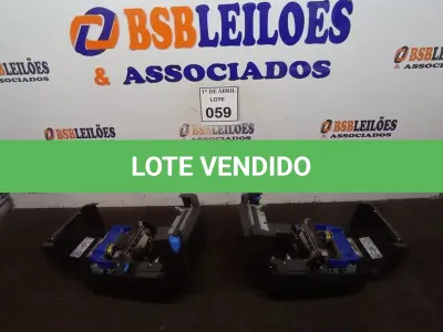 LOTE 059 - 02 IMPRESSORAS TÉRMICAS DIEBOLD (NO ESTADO) ATENÇÃO! FAZER A VISITAÇÃO ANTES DE ARREMATAR, NÃO SABEMOS SE FUNCIONA. LEILÃO NÃO TEM GARANTIA E NEM DEVOLUÇÃO, SUJEITO A POSSÍVEIS AVARIAS VISÍVEIS/OCULTAS E/OU AUSÊNCIA DE COMPONENTES.