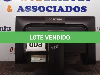 LOTE 003 - 01 MONITOR POSITIVO. (NO ESTADO) ATENÇÃO! FAZER A VISITAÇÃO ANTES DE ARREMATAR, NÃO SABEMOS SE FUNCIONA. LEILÃO NÃO TEM GARANTIA E NEM DEVOLUÇÃO, SUJEITO A POSSÍVEIS AVARIAS VISÍVEIS/OCULTAS E/OU AUSÊNCIA DE COMPONENTES.