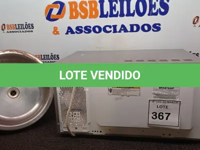 LOTE 367 - 01 MICRO-ONDAS MARCA BRASTEMP C/PRATO E 01 CUBA EM INOX REDONDA. (NO ESTADO) ATENÇÃO! FAZER A VISITAÇÃO ANTES DE ARREMATAR, NÃO SABEMOS SE FUNCIONA. LEILÃO NÃO TEM GARANTIA E NEM DEVOLUÇÃO, SUJEITO A POSSÍVEIS AVARIAS VISÍVEIS/OCULTAS E/OU AUSÊNCIA DE COMPONENTES.