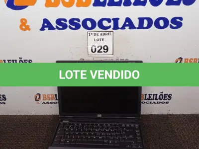 LOTE 029 - 01 NOTEBOOK HP. (NO ESTADO) ATENÇÃO! FAZER A VISITAÇÃO ANTES DE ARREMATAR, NÃO SABEMOS SE FUNCIONA. LEILÃO NÃO TEM GARANTIA E NEM DEVOLUÇÃO, SUJEITO A POSSÍVEIS AVARIAS VISÍVEIS/OCULTAS E/OU AUSÊNCIA DE COMPONENTES.