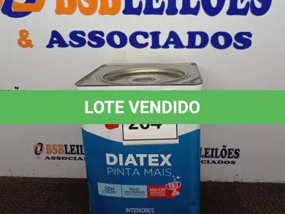 LOTE 264 - 01 LATA DE TINTA DIATEX IQUINE BASE P (NO ESTADO) ATENÇÃO! FAZER A VISITAÇÃO ANTES DE ARREMATAR, NÃO SABEMOS SE FUNCIONA. LEILÃO NÃO TEM GARANTIA E NEM DEVOLUÇÃO, SUJEITO A POSSÍVEIS AVARIAS VISÍVEIS/OCULTAS E/OU AUSÊNCIA DE COMPONENTES.