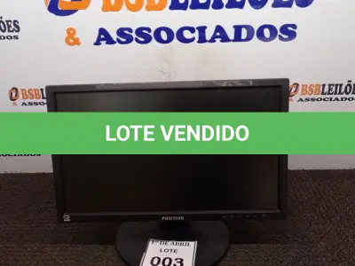 LOTE 003 - 01 MONITOR POSITIVO. (NO ESTADO) ATENÇÃO! FAZER A VISITAÇÃO ANTES DE ARREMATAR, NÃO SABEMOS SE FUNCIONA. LEILÃO NÃO TEM GARANTIA E NEM DEVOLUÇÃO, SUJEITO A POSSÍVEIS AVARIAS VISÍVEIS/OCULTAS E/OU AUSÊNCIA DE COMPONENTES.