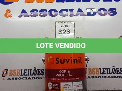 LOTE 323 - 01 LATA DE TINTA ESMALTE SINTÉTICO PARA MADEIRA E METAL 3,6L NA COR BRILHANTE AMARELO OURO MARCA SUVINIL (NOVO). (NO ESTADO) ATENÇÃO! FAZER A VISITAÇÃO ANTES DE ARREMATAR, NÃO SABEMOS SE FUNCIONA. LEILÃO NÃO TEM GARANTIA E NEM DEVOLUÇÃO, SUJEITO A POSSÍVEIS AVARIAS VISÍVEIS/OCULTAS E/OU AUSÊNCIA DE COMPONENTES.