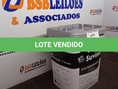 LOTE 265 - 01 BALDE DE TINTA SUVINIL INTERIORES ACRÍLICO FOSCO 18L NA COR FOSCO BRANCO. VENCIMENTO 10/2027 (NOVO) (NO ESTADO) ATENÇÃO! FAZER A VISITAÇÃO ANTES DE ARREMATAR, NÃO SABEMOS SE FUNCIONA. LEILÃO NÃO TEM GARANTIA E NEM DEVOLUÇÃO, SUJEITO A POSSÍVEIS AVARIAS VISÍVEIS/OCULTAS E/OU AUSÊNCIA DE COMPONENTES.