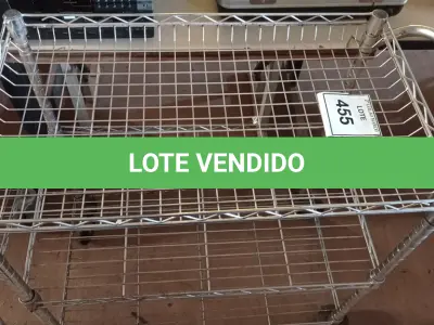 LOTE 455 - 01 CARRINHO DE FERRO P/TRANSPORTE C/03 BANDEJAS.  (NO ESTADO) ATENÇÃO! FAZER A VISITAÇÃO ANTES DE ARREMATAR, NÃO SABEMOS SE FUNCIONA. LEILÃO NÃO TEM GARANTIA E NEM DEVOLUÇÃO, SUJEITO A POSSÍVEIS AVARIAS VISÍVEIS/OCULTAS E/OU AUSÊNCIA DE COMPONENTES.