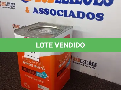 LOTE 287 - 01 LATA DE TINTA IQUINE DELANIL EXTERIOR E INTERIOR BASE P FOSCO 18 L. (NO ESTADO) ATENÇÃO! FAZER A VISITAÇÃO ANTES DE ARREMATAR, NÃO SABEMOS SE FUNCIONA. LEILÃO NÃO TEM GARANTIA E NEM DEVOLUÇÃO, SUJEITO A POSSÍVEIS AVARIAS VISÍVEIS/OCULTAS E/OU AUSÊNCIA DE COMPONENTES.