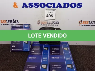 LOTE 405 - 05 REFLETORES DE LED AMBIENTE EXTERNO 100W CADA. (NOVO). (NO ESTADO) ATENÇÃO! FAZER A VISITAÇÃO ANTES DE ARREMATAR, NÃO SABEMOS SE FUNCIONA. LEILÃO NÃO TEM GARANTIA E NEM DEVOLUÇÃO, SUJEITO A POSSÍVEIS AVARIAS VISÍVEIS/OCULTAS E/OU AUSÊNCIA DE COMPONENTES.