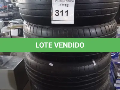 LOTE 311 - 04 PNEUS 205/55 ARO 16. (NO ESTADO) ATENÇÃO! FAZER A VISITAÇÃO ANTES DE ARREMATAR, NÃO SABEMOS SE FUNCIONA. LEILÃO NÃO TEM GARANTIA E NEM DEVOLUÇÃO, SUJEITO A POSSÍVEIS AVARIAS VISÍVEIS/OCULTAS E/OU AUSÊNCIA DE COMPONENTES.