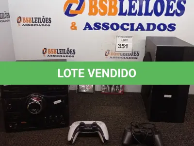 LOTE 351 - 01 APARELHO DE SOM, 02 JOGOS, 01 APARELHO HOME-THEATER. (NO ESTADO) ATENÇÃO! FAZER A VISITAÇÃO ANTES DE ARREMATAR, NÃO SABEMOS SE FUNCIONA. LEILÃO NÃO TEM GARANTIA E NEM DEVOLUÇÃO, SUJEITO A POSSÍVEIS AVARIAS VISÍVEIS/OCULTAS E/OU AUSÊNCIA DE COMPONENTES.