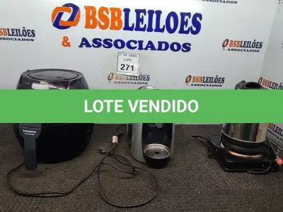 LOTE 271 - 01 CAFETEIRA 220V 03 CORAÇÕES, 01 FRITADEIRA AIR FRYER MARCA PHILCO, 01 CHALEIRA ELÉTRICA E 01 FOGÃO DE INDUÇÃO 01 BOCA MARCA MULTILAZER.  (NO ESTADO) ATENÇÃO! FAZER A VISITAÇÃO ANTES DE ARREMATAR, NÃO SABEMOS SE FUNCIONA. LEILÃO NÃO TEM GARANTIA E NEM DEVOLUÇÃO, SUJEITO A POSSÍVEIS AVARIAS VISÍVEIS/OCULTAS E/OU AUSÊNCIA DE COMPONENTES.