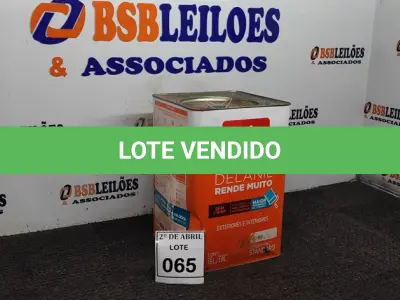 LOTE 065 - 01 LATA DE TINTA 16L/ 18L INTERIORES/EXTERIORES ACRÍLICO FOSCO IQUINE BASE C. (NOVO) (NO ESTADO) ATENÇÃO! FAZER A VISITAÇÃO ANTES DE ARREMATAR, NÃO SABEMOS SE FUNCIONA. LEILÃO NÃO TEM GARANTIA E NEM DEVOLUÇÃO, SUJEITO A POSSÍVEIS AVARIAS VISÍVEIS/OCULTAS E/OU AUSÊNCIA DE COMPONENTES.
