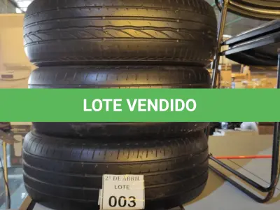LOTE 003 - 02 PNEUS 198/55/15 E 01 PNEU 185/65/15. (NO ESTADO) ATENÇÃO! FAZER A VISITAÇÃO ANTES DE ARREMATAR, NÃO SABEMOS SE FUNCIONA. LEILÃO NÃO TEM GARANTIA E NEM DEVOLUÇÃO, SUJEITO A POSSÍVEIS AVARIAS VISÍVEIS/OCULTAS E/OU AUSÊNCIA DE COMPONENTES.