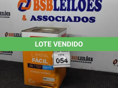LOTE 054 - 01 LATA DE TINTA BASE C LIMPA FÁCIL IQUINE 18 L. (NO ESTADO) ATENÇÃO! FAZER A VISITAÇÃO ANTES DE ARREMATAR, NÃO SABEMOS SE FUNCIONA. LEILÃO NÃO TEM GARANTIA E NEM DEVOLUÇÃO, SUJEITO A POSSÍVEIS AVARIAS VISÍVEIS/OCULTAS E/OU AUSÊNCIA DE COMPONENTES.