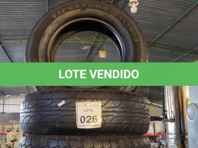 LOTE 026 - 03 PNEUS MEIA VIDA 205/70 ARO15. (NO ESTADO) ATENÇÃO! FAZER A VISITAÇÃO ANTES DE ARREMATAR, NÃO SABEMOS SE FUNCIONA. LEILÃO NÃO TEM GARANTIA E NEM DEVOLUÇÃO, SUJEITO A POSSÍVEIS AVARIAS VISÍVEIS/OCULTAS E/OU AUSÊNCIA DE COMPONENTES.
