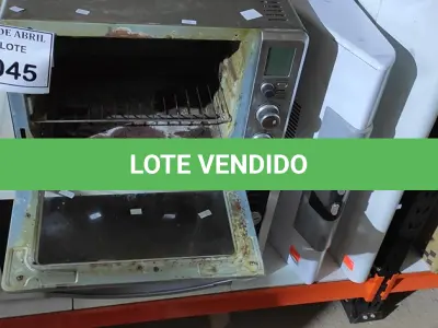 LOTE 045 - 01 MICRO-ONDAS, 01 FORNO ELÉTRICO E 02 DEPURADORES DE AR. (NO ESTADO) ATENÇÃO! FAZER A VISITAÇÃO ANTES DE ARREMATAR, NÃO SABEMOS SE FUNCIONA. LEILÃO NÃO TEM GARANTIA E NEM DEVOLUÇÃO, SUJEITO A POSSÍVEIS AVARIAS VISÍVEIS/OCULTAS E/OU AUSÊNCIA DE COMPONENTES.