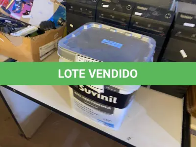 LOTE 305 - 01 GALÃO DE TINTA SUVINIL DE 18L PARA INTERIORES ACABAMENTO FOSCO BRANCO. (NOVO) (NO ESTADO) ATENÇÃO! FAZER A VISITAÇÃO ANTES DE ARREMATAR, NÃO SABEMOS SE FUNCIONA. LEILÃO NÃO TEM GARANTIA E NEM DEVOLUÇÃO, SUJEITO A POSSÍVEIS AVARIAS VISÍVEIS/OCULTAS E/OU AUSÊNCIA DE COMPONENTES.