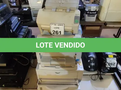 LOTE 261 - 01 LOTE COM IMPRESSORAS DIVERSAS. (NO ESTADO) ATENÇÃO! FAZER A VISITAÇÃO ANTES DE ARREMATAR, NÃO SABEMOS SE FUNCIONA. LEILÃO NÃO TEM GARANTIA E NEM DEVOLUÇÃO, SUJEITO A POSSÍVEIS AVARIAS VISÍVEIS/OCULTAS E/OU AUSÊNCIA DE COMPONENTES.