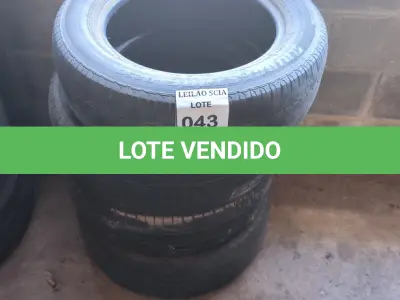 LOTE 043 - 03 PNEUS 205/60/15 E 01 PNEU 185/65/15.  (NO ESTADO) ATENÇÃO! FAZER A VISITAÇÃO ANTES DE ARREMATAR, NÃO SABEMOS SE FUNCIONA. LEILÃO NÃO TEM GARANTIA E NEM DEVOLUÇÃO, SUJEITO A POSSÍVEIS AVARIAS VISÍVEIS/OCULTAS E/OU AUSÊNCIA DE COMPONENTES.