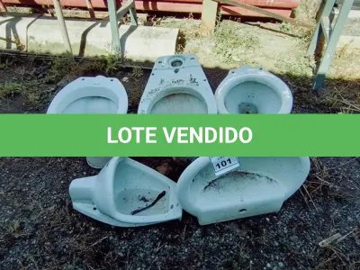 LOTE 101 - 03 VASOS SANITÁRIOS, 01 PIA E 01 MICTÓRIO.  (NO ESTADO) ATENÇÃO! FAZER A VISITAÇÃO ANTES DE ARREMATAR, NÃO SABEMOS SE FUNCIONA. LEILÃO NÃO TEM GARANTIA E NEM DEVOLUÇÃO, SUJEITO A POSSÍVEIS AVARIAS VISÍVEIS/OCULTAS E/OU AUSÊNCIA DE COMPONENTES.