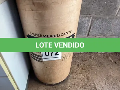 LOTE 072 - 01 LOTE COM IMPERMEABILIZANTE ASFÁLTICO. (NO ESTADO) ATENÇÃO! FAZER A VISITAÇÃO ANTES DE ARREMATAR, NÃO SABEMOS SE FUNCIONA. LEILÃO NÃO TEM GARANTIA E NEM DEVOLUÇÃO, SUJEITO A POSSÍVEIS AVARIAS VISÍVEIS/OCULTAS E/OU AUSÊNCIA DE COMPONENTES.