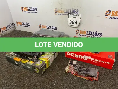 LOTE 364 - 02 PLACAS DE VÍDEO PARA COMPUTADOR. (NO ESTADO) ATENÇÃO! FAZER A VISITAÇÃO ANTES DE ARREMATAR, NÃO SABEMOS SE FUNCIONA. LEILÃO NÃO TEM GARANTIA E NEM DEVOLUÇÃO, SUJEITO A POSSÍVEIS AVARIAS VISÍVEIS/OCULTAS E/OU AUSÊNCIA DE COMPONENTES.