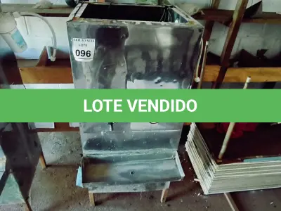 LOTE 096 - 01 BEBEDOURO INDUSTRIAL. (NO ESTADO) ATENÇÃO! FAZER A VISITAÇÃO ANTES DE ARREMATAR, NÃO SABEMOS SE FUNCIONA. LEILÃO NÃO TEM GARANTIA E NEM DEVOLUÇÃO, SUJEITO A POSSÍVEIS AVARIAS VISÍVEIS/OCULTAS E/OU AUSÊNCIA DE COMPONENTES.