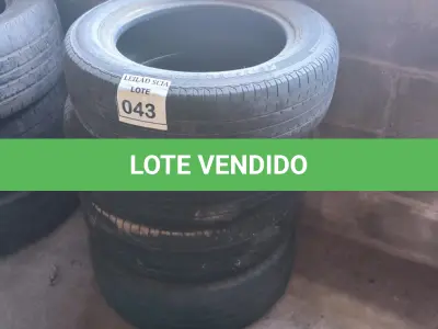 LOTE 043 - 03 PNEUS 205/60/15 E 01 PNEU 185/65/15.  (NO ESTADO) ATENÇÃO! FAZER A VISITAÇÃO ANTES DE ARREMATAR, NÃO SABEMOS SE FUNCIONA. LEILÃO NÃO TEM GARANTIA E NEM DEVOLUÇÃO, SUJEITO A POSSÍVEIS AVARIAS VISÍVEIS/OCULTAS E/OU AUSÊNCIA DE COMPONENTES.