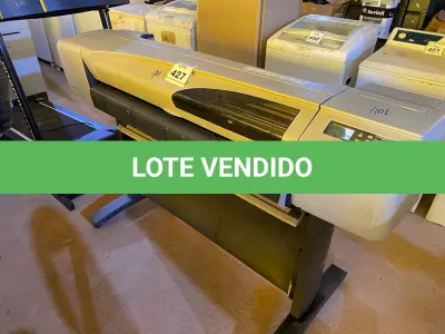 LOTE 427 - 01 PLOTHER HP DESINGJET 500PS. (NO ESTADO) ATENÇÃO! FAZER A VISITAÇÃO ANTES DE ARREMATAR, NÃO SABEMOS SE FUNCIONA. LEILÃO NÃO TEM GARANTIA E NEM DEVOLUÇÃO, SUJEITO A POSSÍVEIS AVARIAS VISÍVEIS/OCULTAS E/OU AUSÊNCIA DE COMPONENTES.