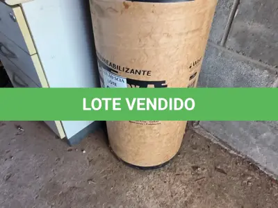 LOTE 072 - 01 LOTE COM IMPERMEABILIZANTE ASFÁLTICO. (NO ESTADO) ATENÇÃO! FAZER A VISITAÇÃO ANTES DE ARREMATAR, NÃO SABEMOS SE FUNCIONA. LEILÃO NÃO TEM GARANTIA E NEM DEVOLUÇÃO, SUJEITO A POSSÍVEIS AVARIAS VISÍVEIS/OCULTAS E/OU AUSÊNCIA DE COMPONENTES.