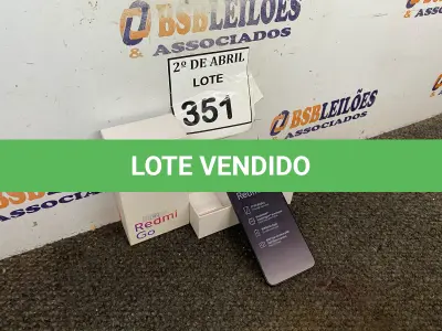 LOTE 351 - 01 CELULAR REDMI GO 1GB DE RAM BLACK. (NÃO ESTÁ CARREGANDO) (NO ESTADO) ATENÇÃO! FAZER A VISITAÇÃO ANTES DE ARREMATAR, NÃO SABEMOS SE FUNCIONA. LEILÃO NÃO TEM GARANTIA E NEM DEVOLUÇÃO, SUJEITO A POSSÍVEIS AVARIAS VISÍVEIS/OCULTAS E/OU AUSÊNCIA DE COMPONENTES.