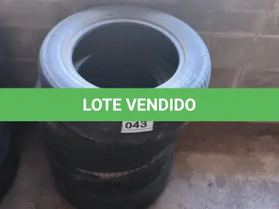 LOTE 043 - 03 PNEUS 205/60/15 E 01 PNEU 185/65/15.  (NO ESTADO) ATENÇÃO! FAZER A VISITAÇÃO ANTES DE ARREMATAR, NÃO SABEMOS SE FUNCIONA. LEILÃO NÃO TEM GARANTIA E NEM DEVOLUÇÃO, SUJEITO A POSSÍVEIS AVARIAS VISÍVEIS/OCULTAS E/OU AUSÊNCIA DE COMPONENTES.