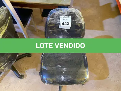 LOTE 443 - 01 CADEIRA PARA ESCRITÓRIO. (NO ESTADO) ATENÇÃO! FAZER A VISITAÇÃO ANTES DE ARREMATAR, NÃO SABEMOS SE FUNCIONA. LEILÃO NÃO TEM GARANTIA E NEM DEVOLUÇÃO, SUJEITO A POSSÍVEIS AVARIAS VISÍVEIS/OCULTAS E/OU AUSÊNCIA DE COMPONENTES.