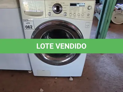 LOTE 062 - 01 MÁQUINA DE LAVAR ROUPAS LG 07 KG 220VOLTS.  (NO ESTADO) ATENÇÃO! FAZER A VISITAÇÃO ANTES DE ARREMATAR, NÃO SABEMOS SE FUNCIONA. LEILÃO NÃO TEM GARANTIA E NEM DEVOLUÇÃO, SUJEITO A POSSÍVEIS AVARIAS VISÍVEIS/OCULTAS E/OU AUSÊNCIA DE COMPONENTES.
