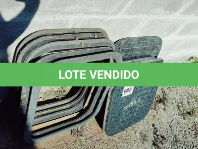 LOTE 082 - 01 LOTE COM TAMPAS DE FERRO PARA ESGOTO. (NO ESTADO) ATENÇÃO! FAZER A VISITAÇÃO ANTES DE ARREMATAR, NÃO SABEMOS SE FUNCIONA. LEILÃO NÃO TEM GARANTIA E NEM DEVOLUÇÃO, SUJEITO A POSSÍVEIS AVARIAS VISÍVEIS/OCULTAS E/OU AUSÊNCIA DE COMPONENTES.