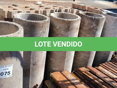 LOTE 075 - 05 MANILHAS EM CONCRETO.   (NO ESTADO) ATENÇÃO! FAZER A VISITAÇÃO ANTES DE ARREMATAR, NÃO SABEMOS SE FUNCIONA. LEILÃO NÃO TEM GARANTIA E NEM DEVOLUÇÃO, SUJEITO A POSSÍVEIS AVARIAS VISÍVEIS/OCULTAS E/OU AUSÊNCIA DE COMPONENTES.