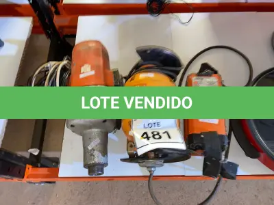 LOTE 481 - 01 FURADEIRA INDUSTRIAL, 01 ESMERIL E 01 MÁQUINA DE SOLDA INCOMPLETA. (NO ESTADO) ATENÇÃO! FAZER A VISITAÇÃO ANTES DE ARREMATAR, NÃO SABEMOS SE FUNCIONA. LEILÃO NÃO TEM GARANTIA E NEM DEVOLUÇÃO, SUJEITO A POSSÍVEIS AVARIAS VISÍVEIS/OCULTAS E/OU AUSÊNCIA DE COMPONENTES.
