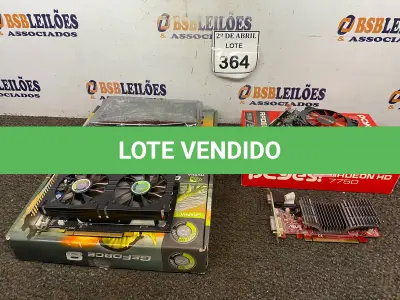 LOTE 364 - 02 PLACAS DE VÍDEO PARA COMPUTADOR. (NO ESTADO) ATENÇÃO! FAZER A VISITAÇÃO ANTES DE ARREMATAR, NÃO SABEMOS SE FUNCIONA. LEILÃO NÃO TEM GARANTIA E NEM DEVOLUÇÃO, SUJEITO A POSSÍVEIS AVARIAS VISÍVEIS/OCULTAS E/OU AUSÊNCIA DE COMPONENTES.