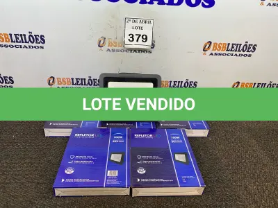 LOTE 379 - 05 REFLETORES DE LED 100W. (NOVO) (NO ESTADO) ATENÇÃO! FAZER A VISITAÇÃO ANTES DE ARREMATAR, NÃO SABEMOS SE FUNCIONA. LEILÃO NÃO TEM GARANTIA E NEM DEVOLUÇÃO, SUJEITO A POSSÍVEIS AVARIAS VISÍVEIS/OCULTAS E/OU AUSÊNCIA DE COMPONENTES.
